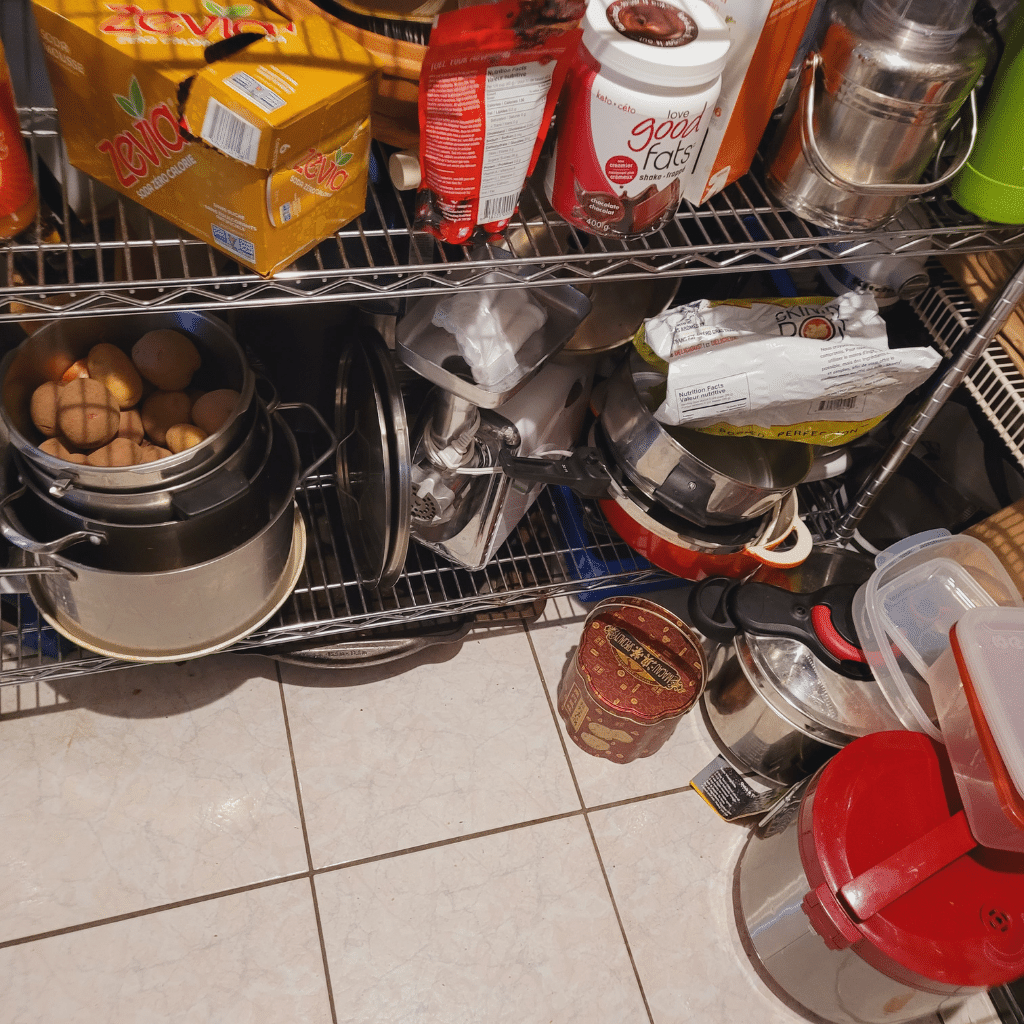 disorganized pantry